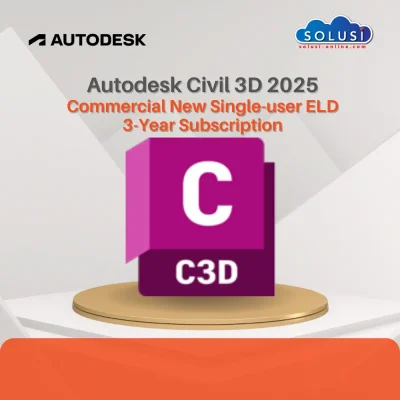 Solusi Online Civil 3D 2024 Commercial New Single user ELD 3 Year Subscription