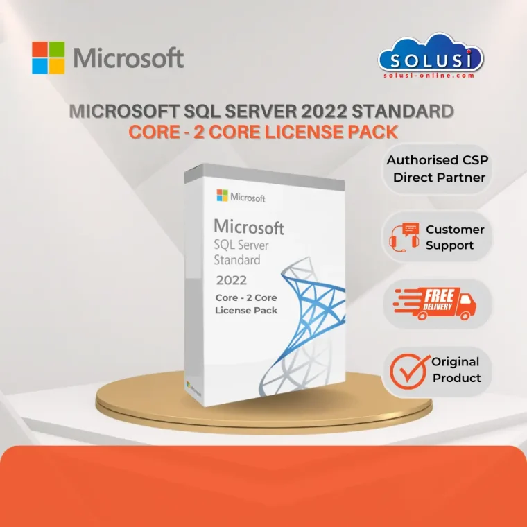 Solusi Online Microsoft SQL Server 2022 Standard Core 2 Core License Pack